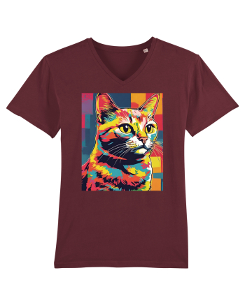 Pop Art  Cat Burgundy
