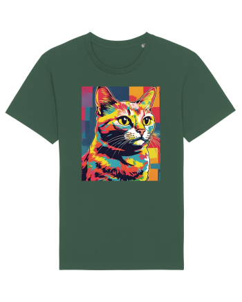Pop Art  Cat Bottle Green