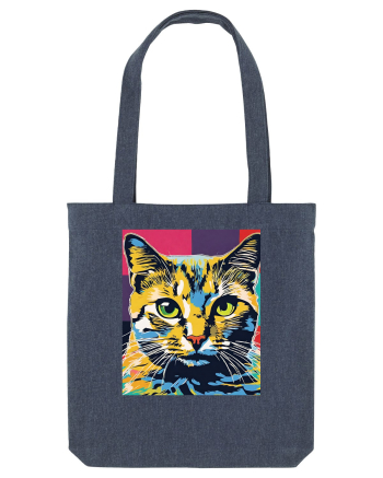 Pop Art  Cat Midnight Blue