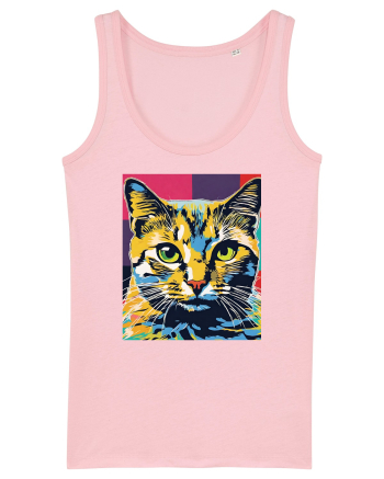 Pop Art  Cat Cotton Pink
