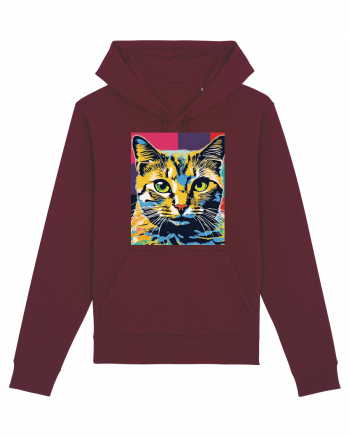 Pop Art  Cat Burgundy