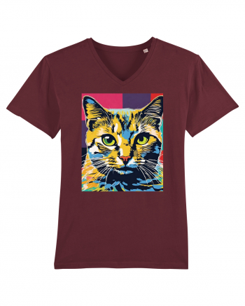 Pop Art  Cat Burgundy