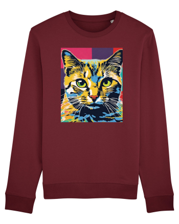 Pop Art  Cat Burgundy