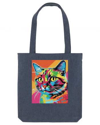 Pop Art  Cat Midnight Blue