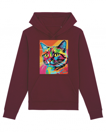 Pop Art  Cat Burgundy