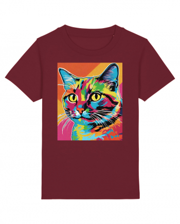 Pop Art  Cat Burgundy