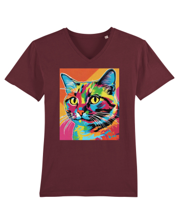 Pop Art  Cat Burgundy