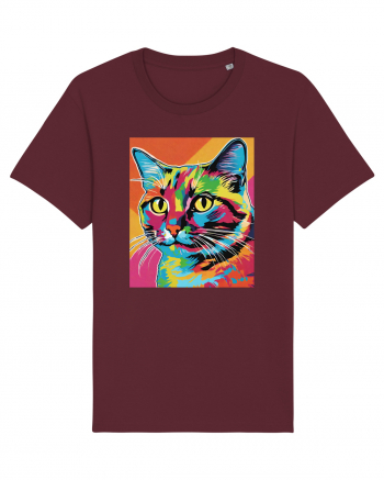 Pop Art  Cat Burgundy