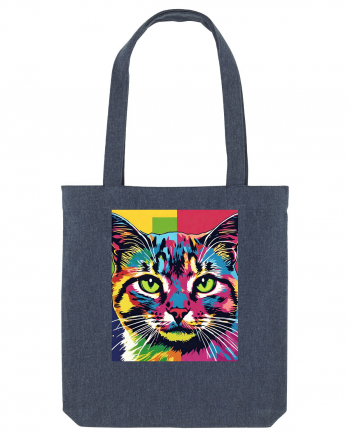 Pop Art  Cat Midnight Blue