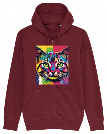 Pop Art  Cat Burgundy