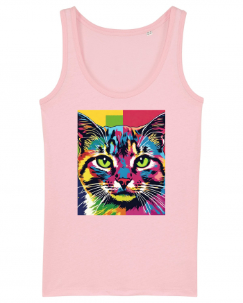 Pop Art  Cat Cotton Pink