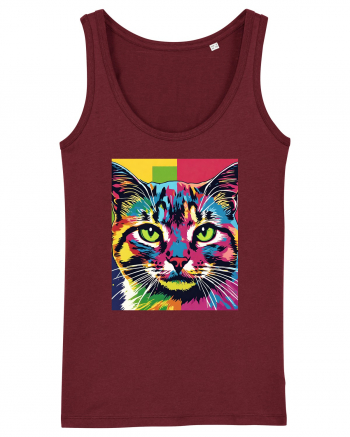 Pop Art  Cat Burgundy