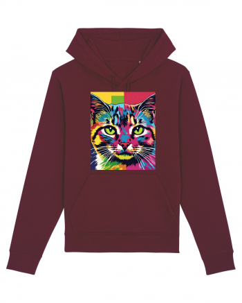 Pop Art  Cat Burgundy