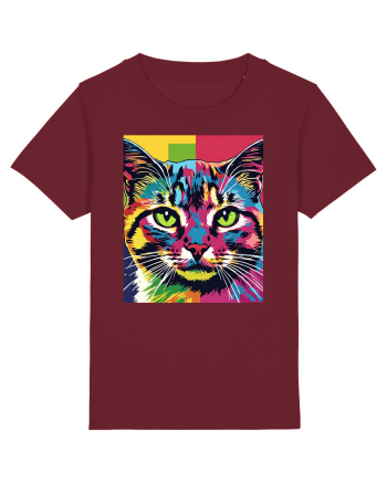 Pop Art  Cat Burgundy