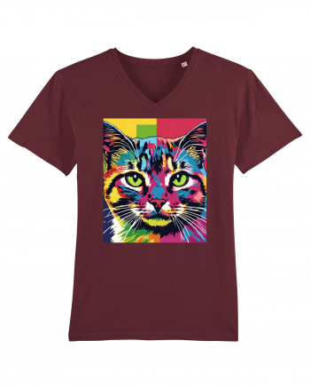 Pop Art  Cat Burgundy