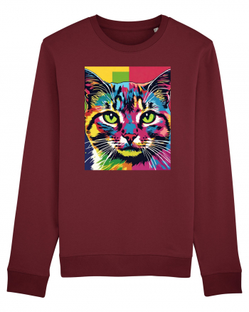 Pop Art  Cat Burgundy