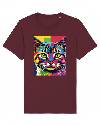 Pop Art  Cat Burgundy