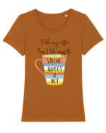 O cafea ca mine Tricou mânecă scurtă guler larg fitted Damă Expresser