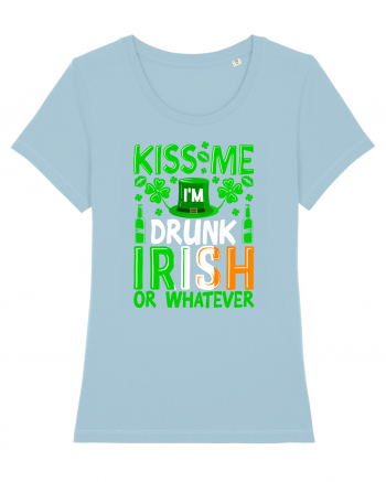 Kiss me I'm drunk irish or whatever Sky Blue