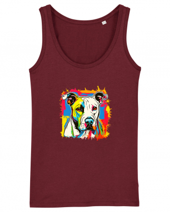 Dogo Argentino Pop Art Burgundy