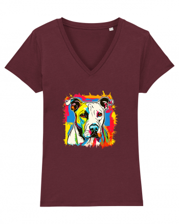 Dogo Argentino Pop Art Burgundy