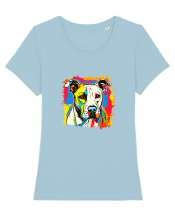 Dogo Argentino Pop Art Sky Blue