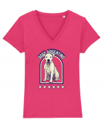 Dogo Argentino Tricou mânecă scurtă guler V Damă Evoker