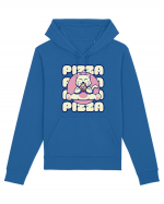 Cute kawaii cat eating pizza Hanorac Unisex Drummer