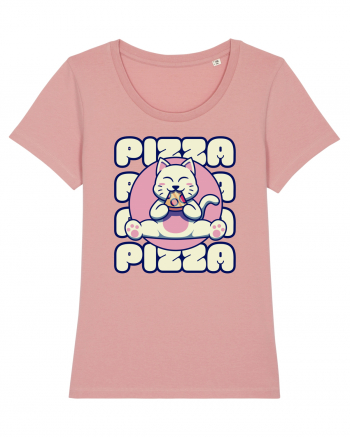 Cute kawaii cat eating pizza Canyon Pink