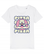 Cute kawaii cat eating pizza Tricou mânecă scurtă  Copii Mini Creator