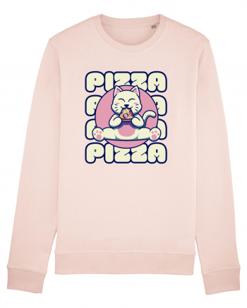 Cute kawaii cat eating pizza Candy Pink