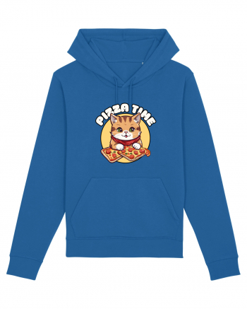 Cute kawaii cat eating pizza Royal Blue