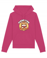 Cute kawaii cat eating pizza Hanorac Unisex Drummer