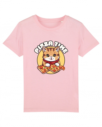 Cute kawaii cat eating pizza Cotton Pink