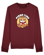 Cute kawaii cat eating pizza Bluză mânecă lungă Unisex Rise