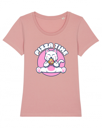 Cute kawaii cat eating pizza Canyon Pink