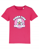 Cute kawaii cat eating pizza Tricou mânecă scurtă  Copii Mini Creator