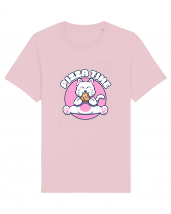 Cute kawaii cat eating pizza Cotton Pink