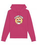 Cute kawaii cat eating pizza Hanorac Unisex Drummer