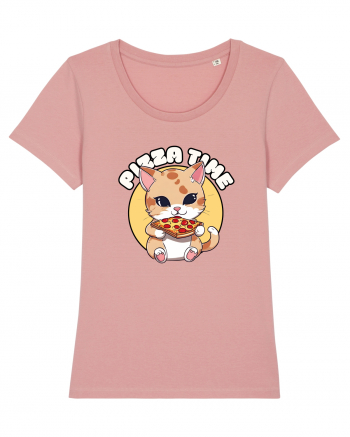 Cute kawaii cat eating pizza Canyon Pink