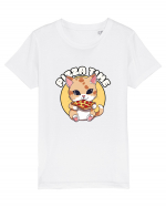 Cute kawaii cat eating pizza Tricou mânecă scurtă  Copii Mini Creator