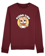 Cute kawaii cat eating pizza Bluză mânecă lungă Unisex Rise