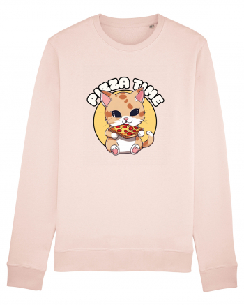 Cute kawaii cat eating pizza Candy Pink