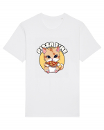 Cute kawaii cat eating pizza Tricou mânecă scurtă Unisex Rocker