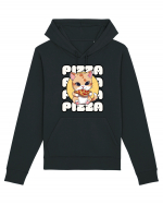 Cute kawaii cat eating pizza Hanorac Unisex Drummer