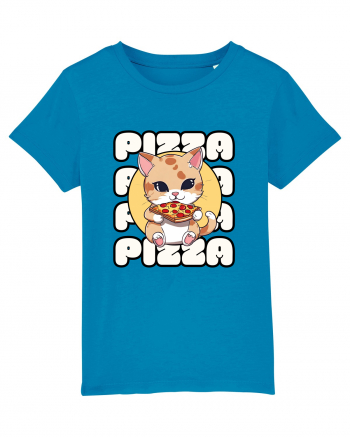 Cute kawaii cat eating pizza Azur