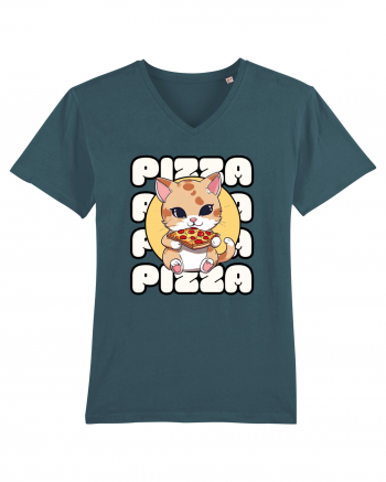 Cute kawaii cat eating pizza Stargazer