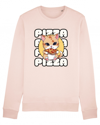 Cute kawaii cat eating pizza Candy Pink