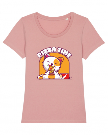 Cute kawaii cat eating pizza Canyon Pink