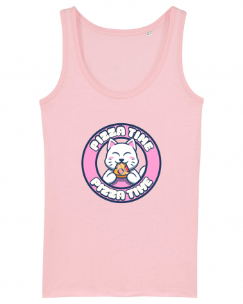 Cute kawaii cat eating pizza Cotton Pink